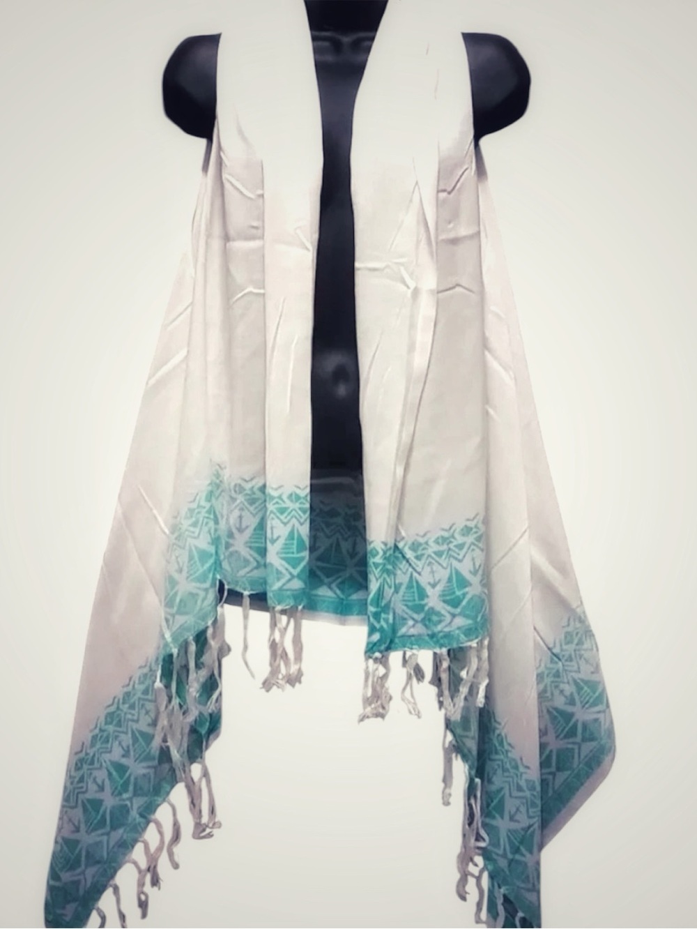 Look versatile lightweight sleeveless Tassel shawl or blouse, Cardigan vest
